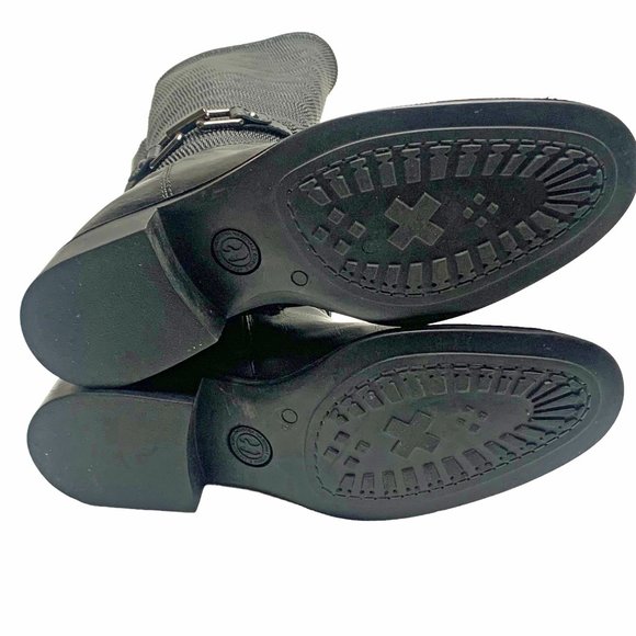 AQUATALIA by Marvin K Undy Black Woven Elastane & Leather Riding Boot - Picture 4 of 13